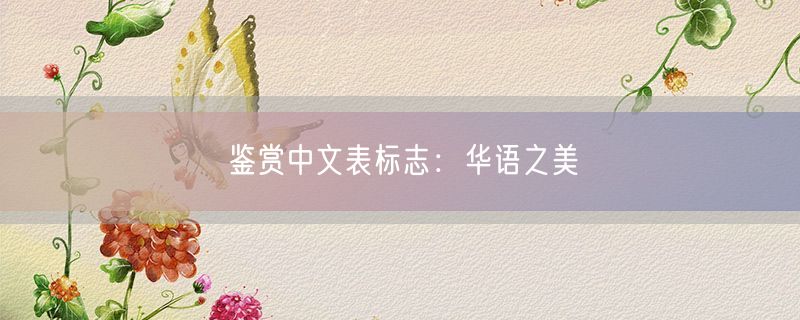 鉴赏中文表标志：华语之美
